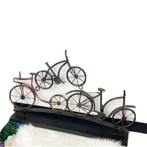 Metal Multi-bike Home Decor Accent Black & Cooper Color